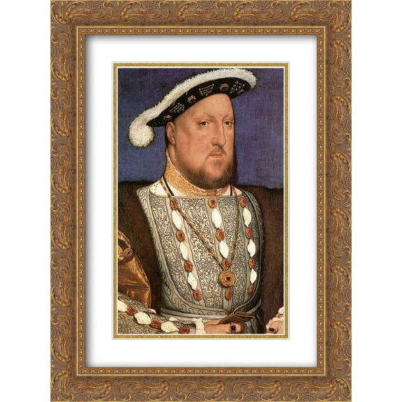 Hans Holbein the Younger 2x Matted 20x24 Gold Ornate Framed Art Print 'Portrait of Henry VIII'