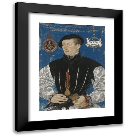 Hans Hug Kluber 11x14 Black Modern Framed Museum Art Print Titled - Portrait of Hans Rispach (1552)