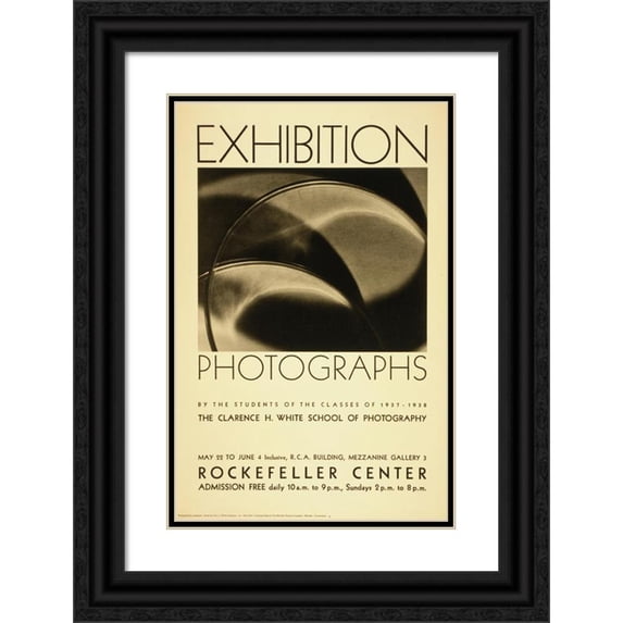 Hans Jorgensen 11x14 Black Ornate Wood Framed Double Matted Museum Art Print Titled: Exhibition; Photographs by the Students of the Classes of 1937-1938, the Clarence White School of Photogr