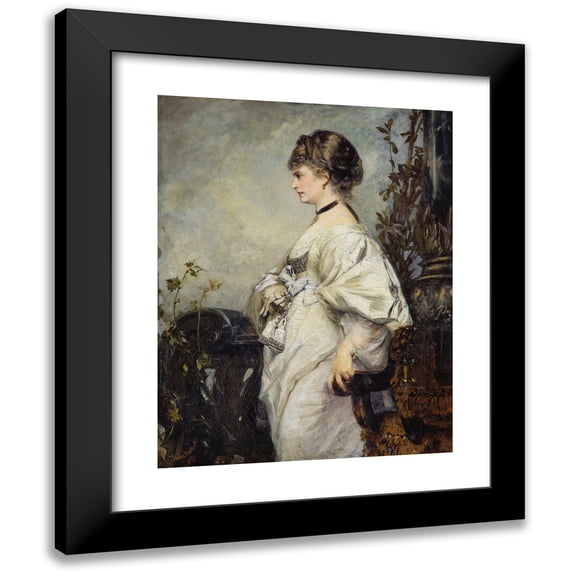 Hans Makart 15x18 Black Modern Framed Museum Art Print Titled - Magdalena Plach (1870)