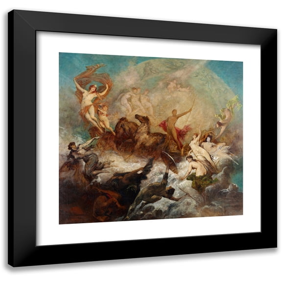 Hans Makart 16x15 Black Modern Framed Museum Art Print Titled - The Victory of Light Over Darkness (1883-1884)