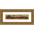 thumbnail image 1 of Hans Makart 18x7 Gold Ornate Wood Frame and Double Matted Museum Art Print Titled - Draft for the Pageant in 1879 - the Railroaders (1879), 1 of 4