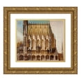 thumbnail image 1 of Hans Makart 23x20 Gold Ornate Framed and Double Matted Museum Art Print Titled - Gothic Burial Church St. Michael, Side View (1883), 1 of 4