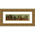 thumbnail image 1 of Hans Makart 24x8 Gold Ornate Framed and Double Matted Museum Art Print Titled - Draft for the Pageant in 1879 - the Falcon Hunt (1879), 1 of 4
