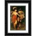 thumbnail image 1 of Hans Makart 2x Matted 18x24 Black Ornate Framed Art Print 'Faun and Nymph (Pan and Flora)', 1 of 2