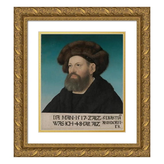 Hans Maler 20x23 Gold Ornate Framed and Double Matted Museum Art Print Titled - Sebastian Andorfer (1469-1537) (1517)