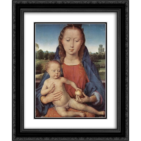 Hans Memling 2x Matted 20x24 Black Ornate Framed Art Print 'Portinari Triptych (central panel)'