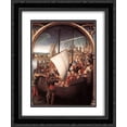 thumbnail image 1 of Hans Memling 2x Matted 20x24 Black Ornate Framed Art Print 'The Martyrdom of Saint Ursula and her companions at Cologne, from The Reliquary of St. Ursula', 1 of 2