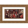 thumbnail image 1 of Hans Memling 2x Matted 24x16 Gold Ornate Framed Art Print 'St. John Altarpiece', 1 of 2