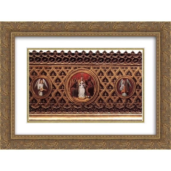Hans Memling 2x Matted 24x18 Gold Ornate Framed Art Print 'St. Ursula Shrine Medallions'