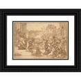 thumbnail image 1 of Hans Rottenhammer 18x13 Black Ornate Wood Framed Double Matted Museum Art Print Titled - Rape of the Sabines (1600), 1 of 5