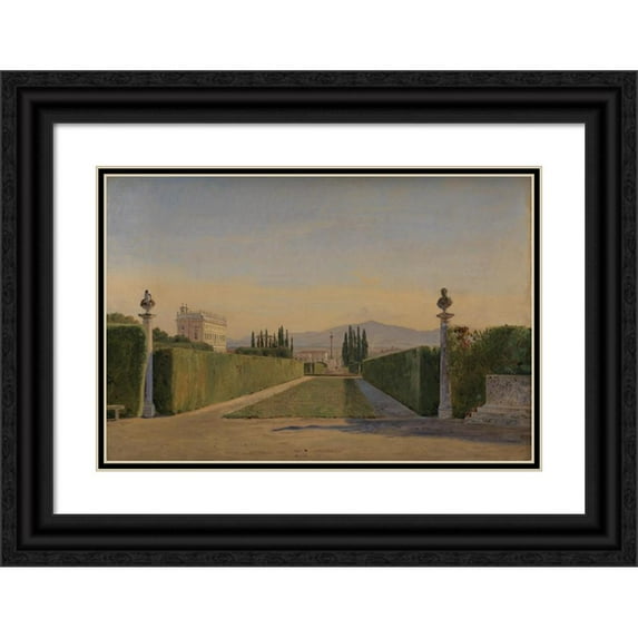 Hans Smidth 18x13 Black Ornate Wood Framed Double Matted Museum Art Print Titled - View of the Sea from a Pier (1853 - 1917)