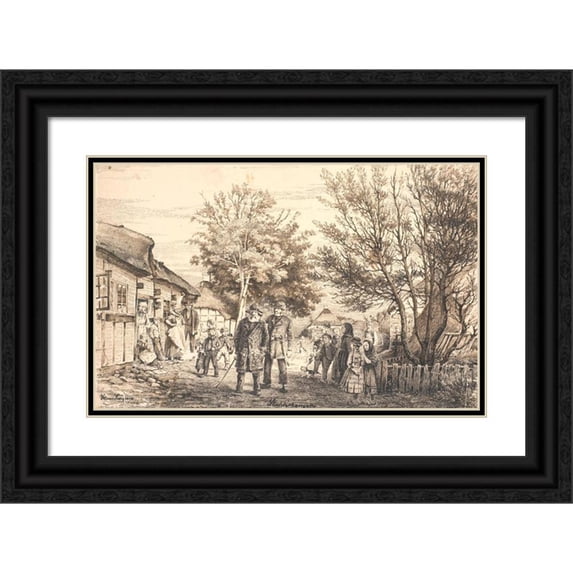 Hans Smidth 24x17 Black Ornate Framed Double Matted Museum Art Print Titled: The King of the Stodder (1838 - 1917)