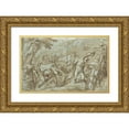 thumbnail image 1 of Hans Speckaert 18x13 Gold Ornate Wood Frame and Double Matted Museum Art Print Titled - The Brazen Serpent (1540 - 1577), 1 of 4