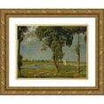thumbnail image 1 of Hans Thoma 14x12 Gold Ornate Wood Frame and Double Matted Museum Art Print Titled - On the Banks of the River Main (1889), 1 of 4