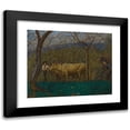 thumbnail image 1 of Hans Thoma 18x15 Black Modern Framed Museum Art Print Titled - Dawn at Lake Garda (Dusk on Lake Garda) (1906), 1 of 5