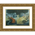 thumbnail image 1 of Hans Tichy 14x11 Gold Ornate Wood Frame and Double Matted Museum Art Print Titled - At the Fountain of Love (1908), 1 of 4