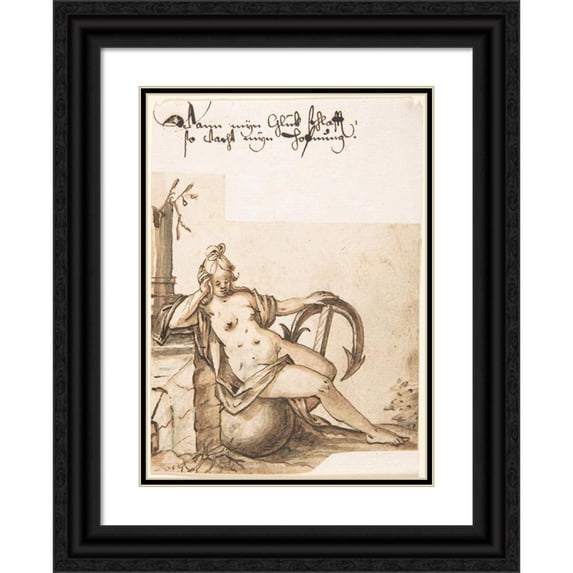 Hans Ulrich Jegli 19x24 Black Ornate Framed Double Matted Museum Art Print Titled: Hope (1604-54)