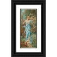 thumbnail image 1 of Hans Zatzka 12x24 Black Ornate Framed Double Matted Museum Art Print Titled: Flower Round, 1 of 5