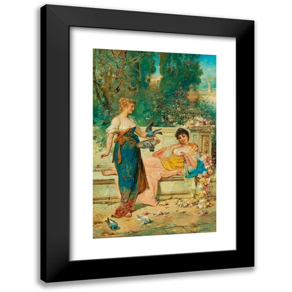 Hans Zatzka 13x18 Black Modern Framed Museum Art Print Titled - Leisure Hours