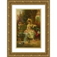 thumbnail image 1 of Hans Zatzka 17x24 Gold Ornate Framed and Double Matted Museum Art Print Titled - Thinking of Him, 1 of 4
