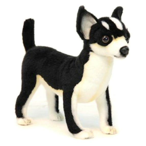 Hansa 6367 Chihuahua Black & White Dog Plush Toy 11 in. -