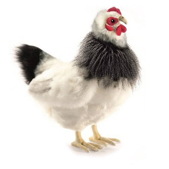 Hansa Black and White French Hen Plush Toy