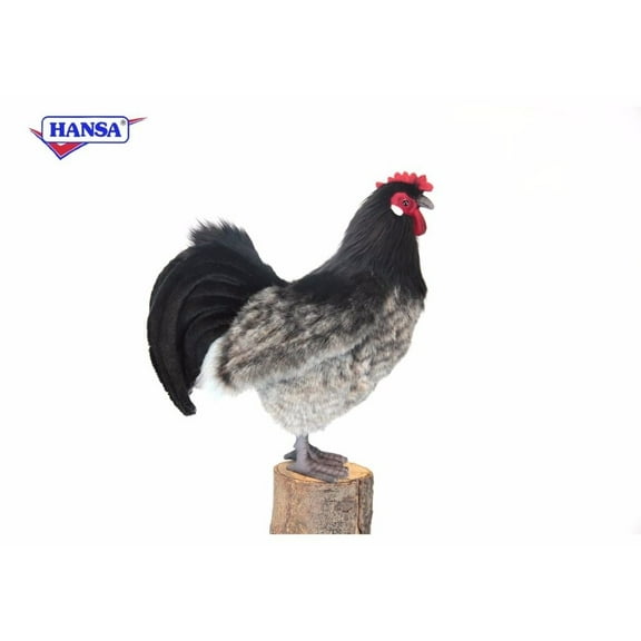 Hansa Grey and Black Hen Plush Toy