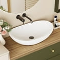 thumbnail image 1 of Hansabenne DJ-7811A Oval Vitreous China Bathroom Sink White Ceramic Vessel Sink, 1 of 10