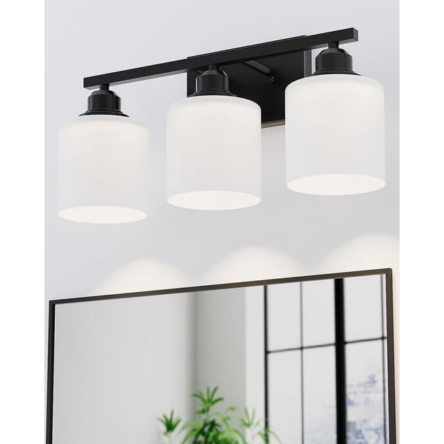 Hansang 3Light Restroom Bath Vanity Light, AntiRust Matte Black