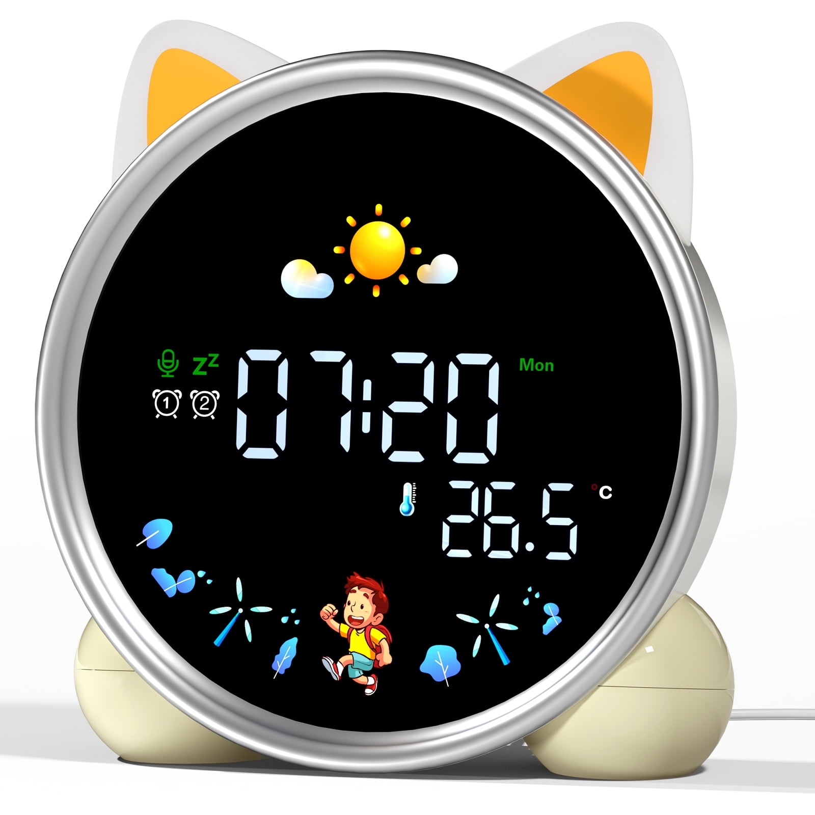 Hansang Alarm Clock for Kids, Ok to Wake Clock, Sleep Training Cat