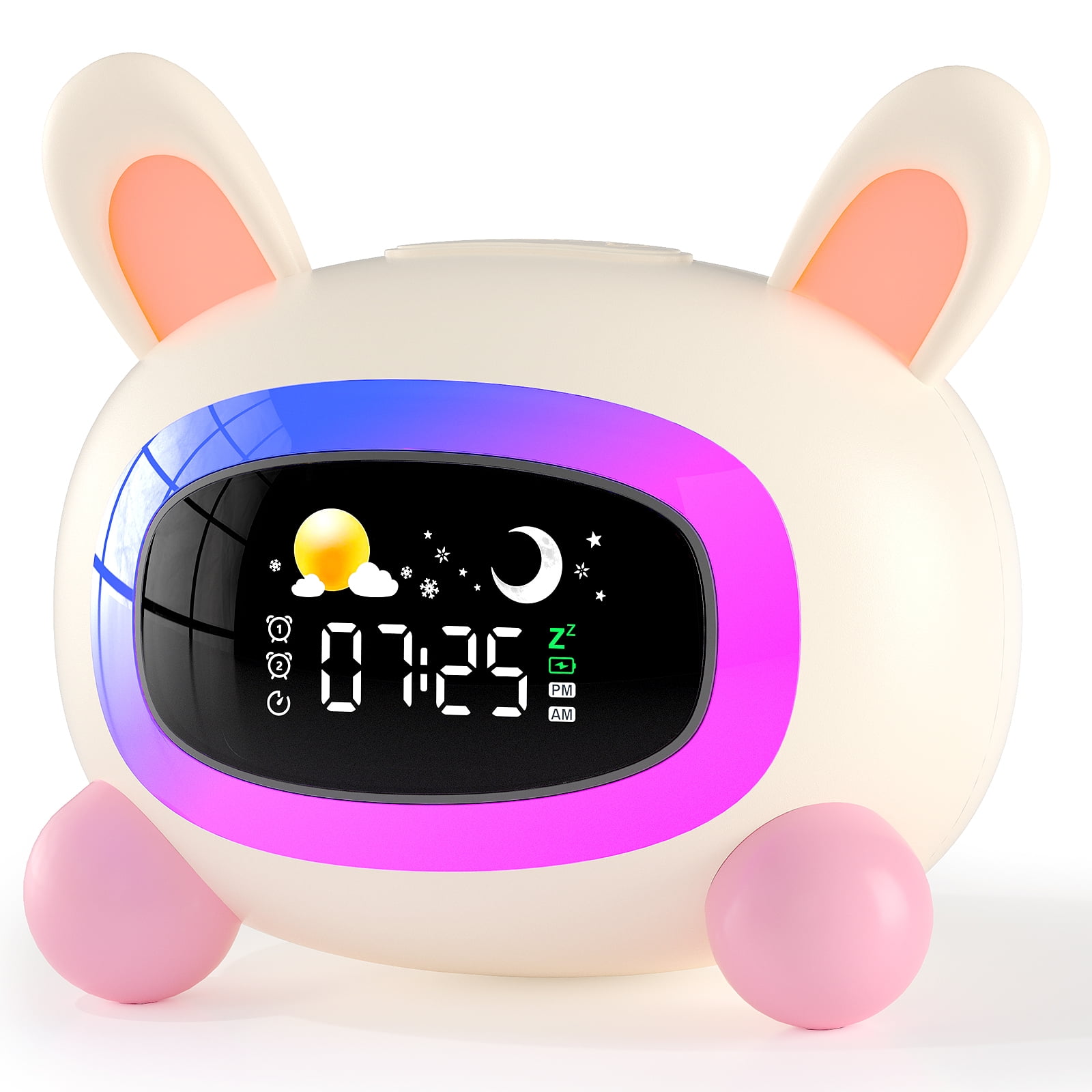 Hansang Alarm Clock for Kids, Ok to Wake Clock, Sleep Training Digital Clock with 5 Night Light
