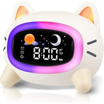 Hansang Kids Alarm Clock,Ok to Wake Clock with Sleep Training, Night Light,Beige Digital Clock