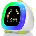 thumbnail image 1 of Hansang Kids Alarm Clock with 6-Color Night Light, Sleep Training OK to Wake Clock with Timer, Cute Green Dinosaur Design for Boys and Girls, 1 of 8