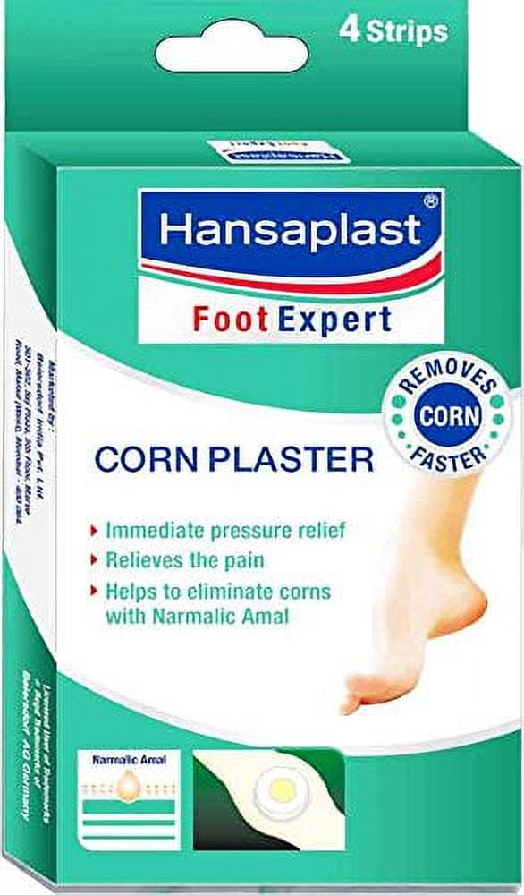 4 x Hansaplast Corn Plaster Strips, Corn Removal Plaster (size: 76 X 28 mm)