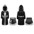 thumbnail image 1 of Hansber 2-Piece Kids Boys Girls Boxing Outfits Boxer Uniform Kickboxer MMA Robe and Shorts Set Black&Silver 12, 1 of 6