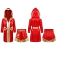 thumbnail image 1 of Hansber 2-Piece Kids Boys Girls Boxing Outfits Boxer Uniform Kickboxer MMA Robe and Shorts Set Red&Gold 12, 1 of 6