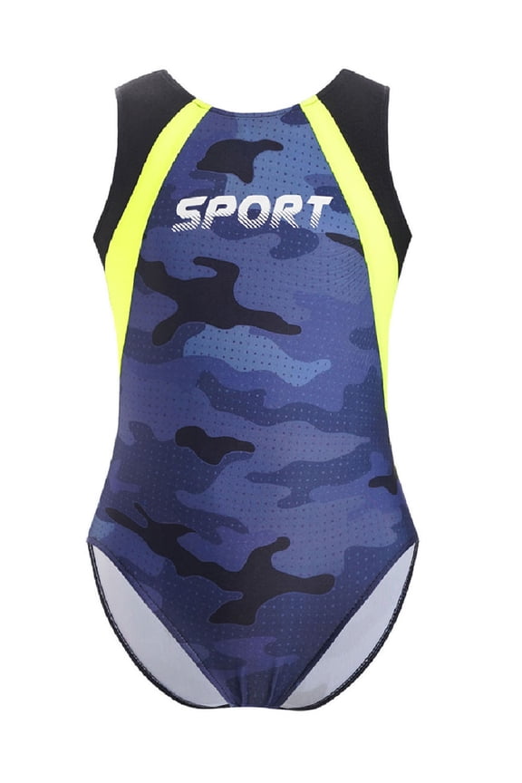 Boys Gymnastics Leotard Sleeveless Sports Printed Color Block Tank Unitards Athletic Biketards Dark Gray 10