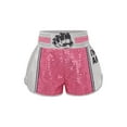 thumbnail image 1 of Hansber Boys Muay Thai Fight Shorts Sequins MMA Kickboxing Grappling Training Bottoms Combat Sport Shorts Pink 8, 1 of 7
