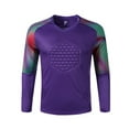 thumbnail image 1 of Hansber Boys Padded Soccer Goalie T-Shirt Goalkeeper Jersey Uniform Long Sleeve Football Training Purple M, 1 of 6