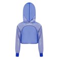 thumbnail image 1 of Hansber Fashion Girls Jazz Hip-Hop Dance Crop Top See-through Metallic Shiny Cropped Hoodie Sweatshirt Royal Blue 14, 1 of 7