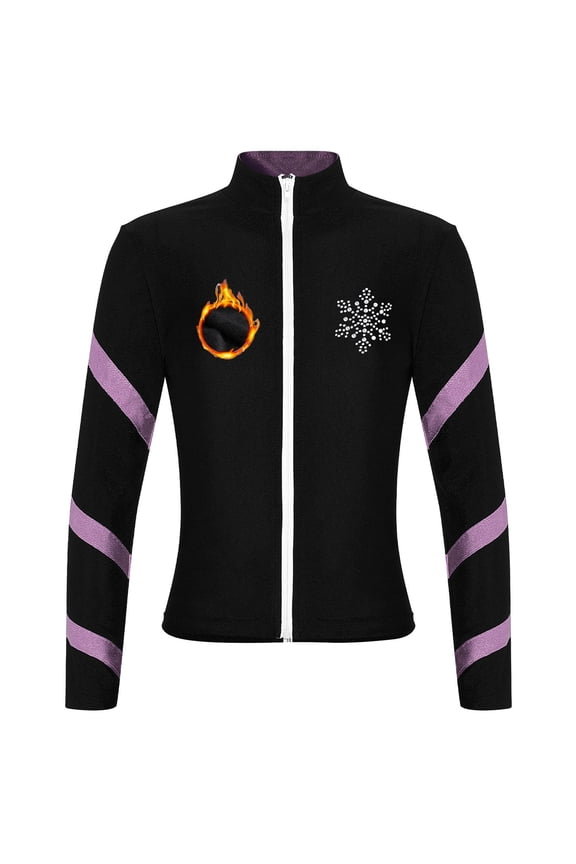 Figure Ice Skating Jacket for Kids Girls Fleece Practice Training Skating Tops Gymnastics Pink 10