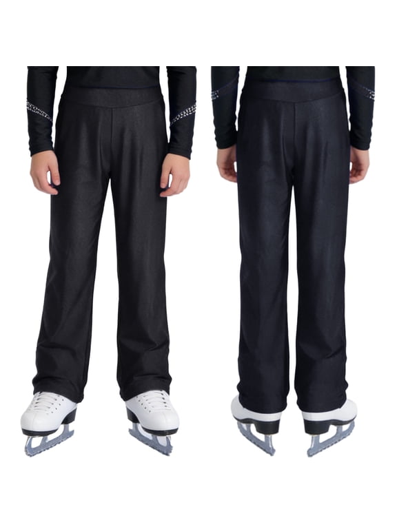 Figure Skating Pants for Boys Ice Skating Practice Leggings Workout Training Wear Dance Performance Black 12