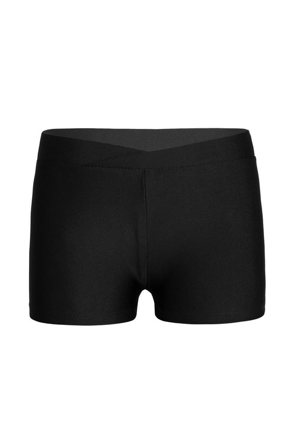 Girls Dance Shorts Gymnastics Shorts for Tumbling Volleyball Cheer Ballet Spandex Biker Black 15-16