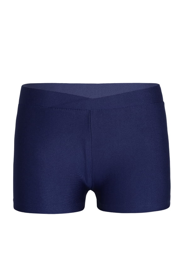 Girls Dance Shorts Gymnastics Shorts for Tumbling Volleyball Cheer Ballet Spandex Biker Navy Blue 13-14