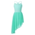 thumbnail image 1 of Hansber Girls Kids Modern Lyrical Dance Dress Mesh High Low Hem Ballet Dance Gymnastics Leotard Dress Mint Green 9-10, 1 of 6