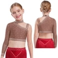 thumbnail image 1 of Hansber Girls Party Fancy Vest Hip Hop Jazz Dance Tops Athletic Shirt Ballet Dancewear Cheerleading Uniform Dusty Pink 14, 1 of 6
