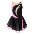 thumbnail image 1 of Hansber Girls Performance Dancewear Dancing Outfit Figure Ice Skating Dress Shiny Rhinestone Black 16, 1 of 5