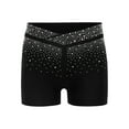 thumbnail image 1 of Hansber Girls Shiny Rhinestones Ballet Dance Shorts Gymnastics Boyshorts Active Sports Yoga Knickers Black 16, 1 of 5