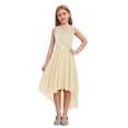thumbnail image 1 of Hansber Girls Sleeveless Floral Lace High Low Chiffon Party Dress Bridesmaid Wedding Birthday Party Pageant Gown Champagne 6, 1 of 7